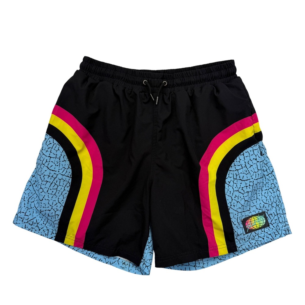 Slunks Shorts Mens Large 90s Retro Board Volleyball Beach Lined